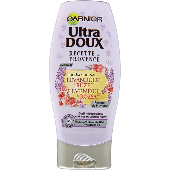 Garnier Ultra Doux Levanduľa a Ruže balzam pre vlasy bez lesku 200 ml
