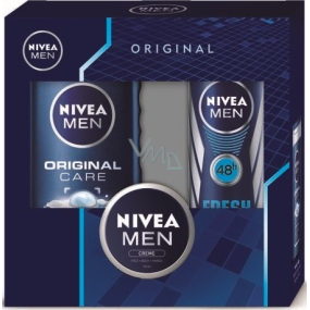 Nivea Men Original Care sprchový gél 250 ml + Fresh Active antiperspirant sprej 150 ml + Men krém 30 ml, kozmetická sada
