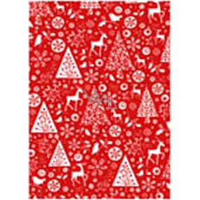 Ditipo Darčekový baliaci papier 70 x 500 cm Vianočné červený biele vianočné motívy