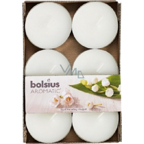 Bolsius Aromatic Maxi Lily of the Valley - Konvalinka vonné čajové sviečky 6 kusov, doba horenia 8 hodín