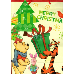 Ditipo Darčeková papierová taška 26,4 x 12 x 32,4 cm Disney Medvedík Pú Tigrík s darčekom