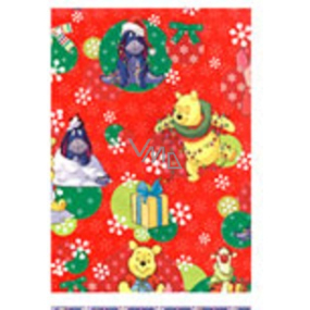 Ditipo Darčekový baliaci papier 70 x 200 cm Vianočný Disney Medvedík Pú somárik červený