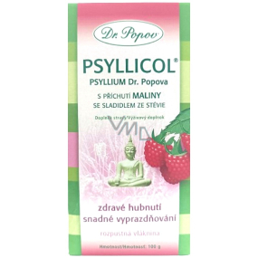 Dr. Popov Psyllicol Malina rozpustná vláknina, napomáha správnemu vyprázdňovaniu, navodzuje pocit sýtosti 100 g