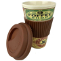 Cozy Time Bamboo Eco Retro Signs bambusový ekologický termohrnček + silikónové viečko Coffee 450 ml