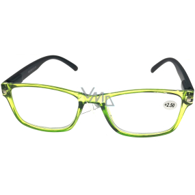 Berkeley Čítacie dioptrické okuliare +1,0 plast priehľadné zelené, čierne stranice 1 kus MC2166