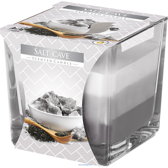 Bispol Salt Cave - Soľná jaskyňa trojfarebná vonná sviečka sklo, doba horenia 32 hodín 170 g