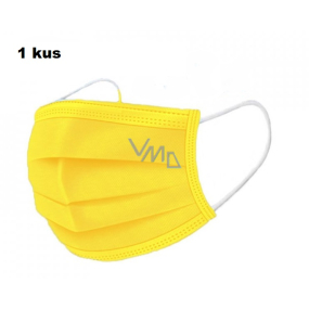 Shield Rúška 3 vrstvová ochranná zdravotné netkaná jednorazová, nízky dýchací odpor 1 kus žltá