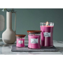 WoodWick Wild Berry & Beets vonná sviečka s dreveným knôtom a skleneným viečkom malá 85 g