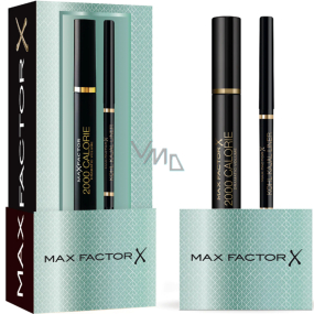 Max Factor 2000 Calorie Dramatic Volume mascara 01 Black 9 ml + Kohl Kajal Liner automatic eyeliner 001 Black 5 g, kozmetická sada pre ženy