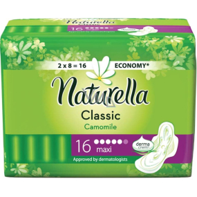 Naturella Classic Maxi hygienické vložky s vôňou harmančeka a krídelkami 16 kusov