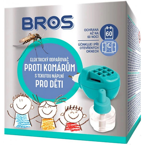 Bros Elektrický odpařovač proti komárům + tekutá náplň pre deti 40 ml