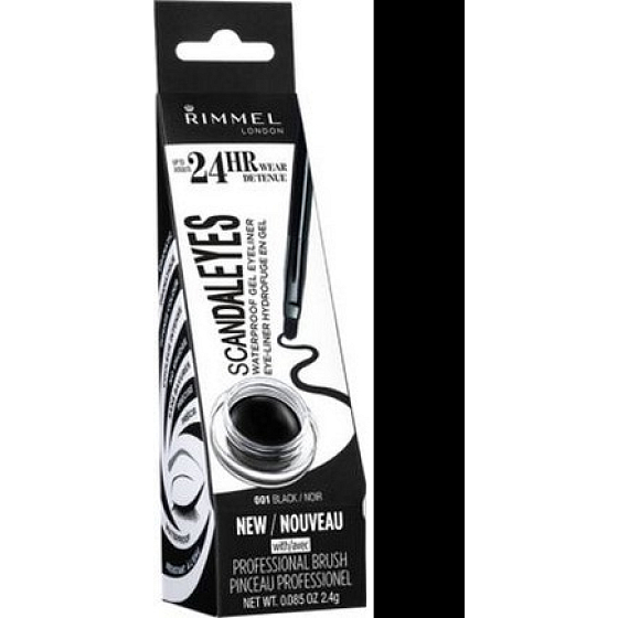 Rimmel London Scandaleyes Gel Eyeliner gélové očné linky 001 Black 2,4 g