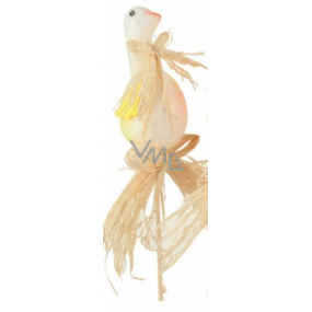 Hus so žltými krídelkami zdobená lykom zápich 8 cm + špajle