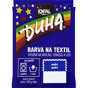 Ideal Dúha modrá, farba na textil na bavlnu, viskózu a ľan, na 300 g látky, 15 g