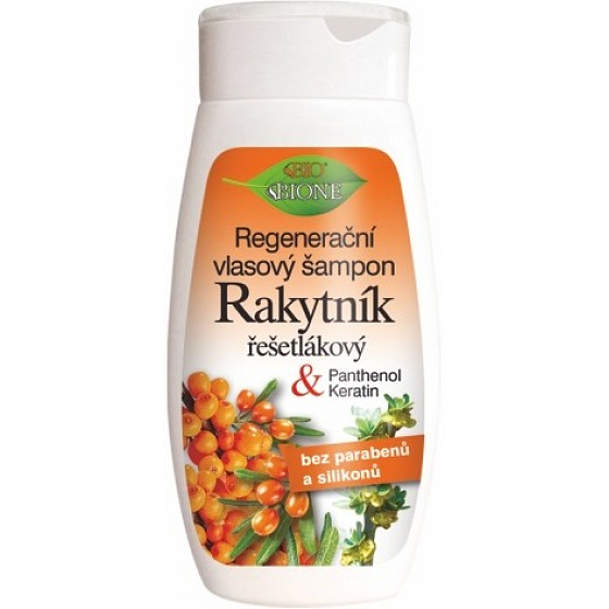 Bione Cosmetics Rakytník rešetliakový regeneračný šampón pre všetky typy vlasov 260 ml