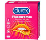 Durex Pleasuremax kondóm s vrúbkami a výstupkami pre stimuláciu oboch partnerov nominálna šírka: 56 mm 3 kusy