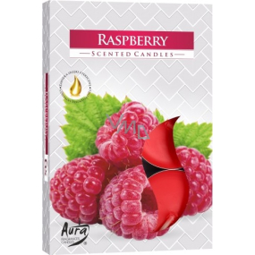 BISPOL Aura Raspberry - Malina vonné čajové sviečky 6 kusov