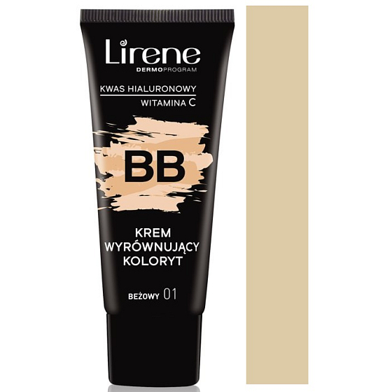 Lirene BB krém hydratačný vyrovnávajúci tón pleti 01 Beige 30 ml