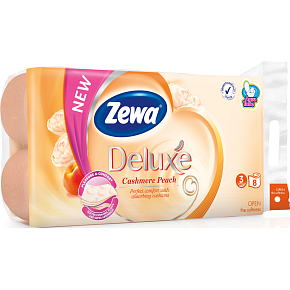 Zewa Deluxe Cashmere Peach 3vrstvový toaletný papier, 8 rolí, 19,3 m rolka