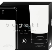 Bugatti Signature White toaletná voda 100 ml + sprchový gél 200 ml, darčeková súprava pre mužov