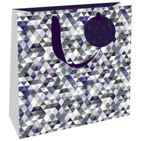 Nekupto Darčeková papierová taška luxusná 23 x 23 x 10 cm Trojuholníčky