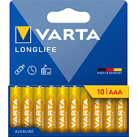 Varta Longlife AAA alkalické batérie, 10 ks