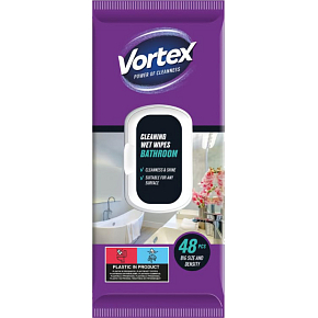 Vortex vlhčené čistiace obrúsky do kúpeľne, 48 ks