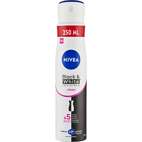 Nivea Black & White Invisible Clear antiperspirant v spreji, 250 ml