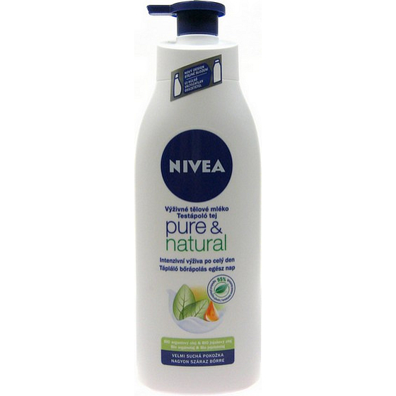 Nivea Pure & Natural Výživné telové mlieko pre veľmi suchú pokožku 400 ml