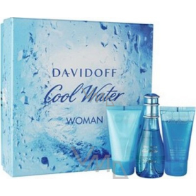 Davidoff Cool Water Woman toaletná voda 50 ml + sprchový gél 50 ml + telové mlieko 50 ml, darčeková sada