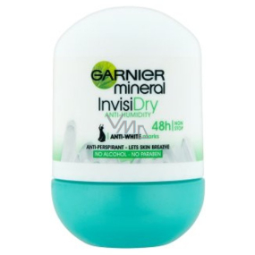 Garnier Mineral Invisi Dry Anti-Humidity 48h guličkový antiperspirant dezodorant roll-on pre ženy 50 ml