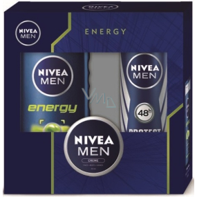 Nivea Men Energy sprchový gél 250 ml + Protect & Care Power antiperspirant sprej 150 ml + Men krém 30 ml, kozmetická sada