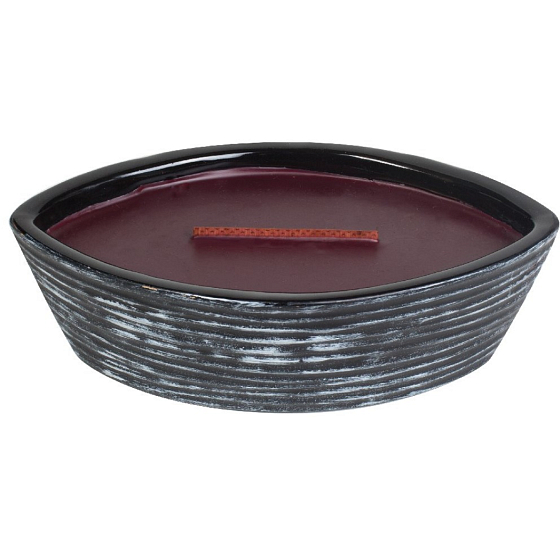 Woodwick Black Cherry - Čierna čerešňa Collection Premium vonná sviečka s dreveným širokým knôtom a viečkom loď 453 g
