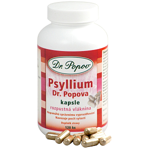 Dr. Popov Psyllium Rozpustná vláknina, navodzuje pocit sýtosti, podporuje metabolizmus kapsule 120 kusov 104 g Dr. Popov Psyllium Rozpustná vláknina, navodzuje pocit sýtosti, podporuje metabolizmus kapsule 120 kusov 104 g