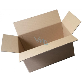 Krabica kartónová, trojvrstvová, chlopňová, dĺžka 60 cm, šírka 40 cm, výška 43 cm, použitá, veľmi pevná