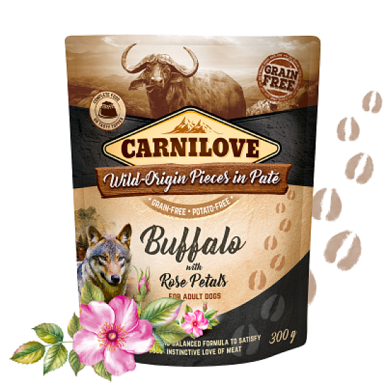 Carnilove Dog Pouch Paté Byvol s plátkami ruže bezobilné kapsičky pre dospelé psy 300 g