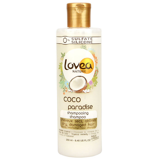 Lovea Kokosový olej šampón na suché a poškodené vlasy 250 ml