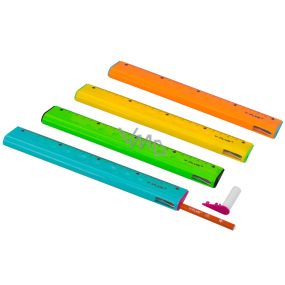 Y-Plus+ Multifunkčné pravítko 4v1 s ceruzkou, gumou a orezávačom 20 cm rôzne farby
