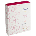Dove Nourishing Secrets Brightening Ritual Sprchový gél s lotosovým kvetom a ryžovou vodou 250 ml + antiperspiračný dezodorant v spreji Invisible Care Floral Touch 150 ml + ružové krémové toaletné mydlo 100 g, kozmetická sada pre ženy