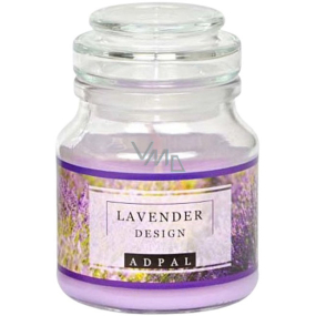 Adpal Lavender Design vonná sviečka sklenená so skleneným viečkom 70 x 100 mm