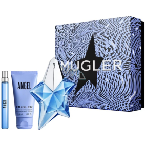 Thierry Mugler Angel parfumovaná voda 50 ml + telové mlieko 50 ml + parfumovaná voda 10 ml miniatúra, darčeková sada pre ženy