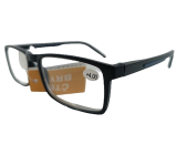 Berkeley Dioptrické okuliare na čítanie +4 plastové čierne, modrý prúžok 1 kus MC2276