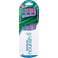 Sensodyne Nourish Healthy Clean Soft zubný kartáčik 3 kusy rôzne farby