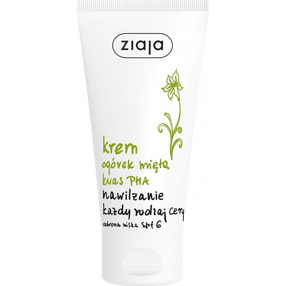 Ziaja Uhorka mäta SPF 6 pleťový hydratačný krém 50 ml
