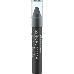 Essence 2in1 Eyeshadow & Liner vodoodolné očné tiene a linky 04 Black To The Routes 3,5 g