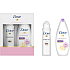 Dove Purely Pampering Smetana a pivonka sprchový gél pre ženy 250 ml + Invisible Dry antiperspirant sprej 150 ml, kozmetická sada