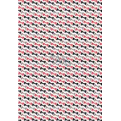 Ditipo Darčekový baliaci papier 70 x 100 cm Biele červené, čierne a sivé motýle 2 hárky