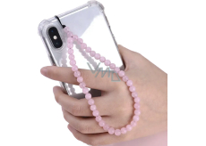 Rosie's anti-loss prívesok na mobilný telefón, korálik z prírodného kameňa 6 mm / 26,5 cm, kameň lásky