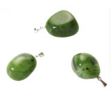 Serpentín (Kanadský nefrit) Tromlovaný prívesok prírodný kameň, 2,2-3 cm, 1 kus, liečivý kameň