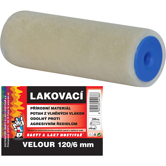 BARVY A LAKY HOSTIVAŘ Velur valček na maľovanie pre držiak 6 mm, 120 mm